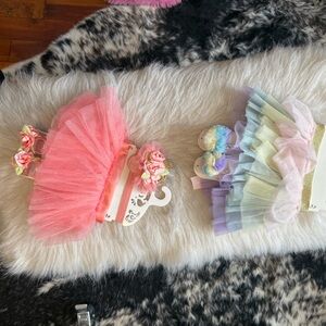 Pink Tulle Baby/Toddler Tutu Skirt with Floral Headband set